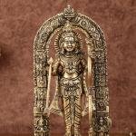 Pure Brass Ayodhya Ram Lalla Idol | 9.5" x 4.5" x 3.5" (24.1 x 11.4 x 8.9 cm) | 2.40 kg Superfine Sacred Art | Temple Grade Divine Murti